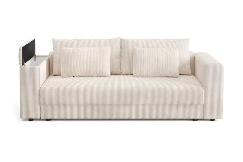 Bergen Extra Djup 3-sits Bäddsoffa med förvaring i manchester - Beige - Products - Möbler - Soffa - Bäddsoffa - 3 sits bäddsoffa