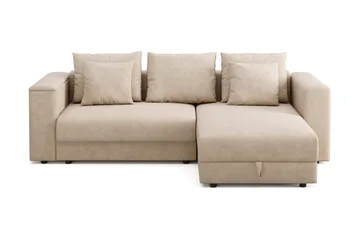 Bergen Extra Djup 3-sits Bäddsoffa med vändbar divan och förvaring, Beige