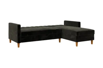 Celine 3-sits Divanbäddsoffa Sammet/Svart - Dorel Home - Products - Möbler - Soffa - Bäddsoffa - Bäddsoffa divan
