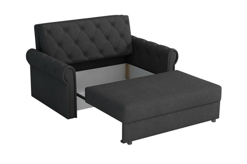 Denegal 2-sits liten bäddsoffa i Plysch - Grön - Products - Möbler - Soffa - Bäddsoffa - 2 sits bäddsoffa