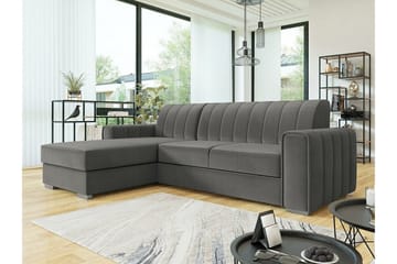 Denegal 3-sits Hörnbäddsoffa Dark grey - Products - Möbler - Soffa - Bäddsoffa - Bäddsoffa divan