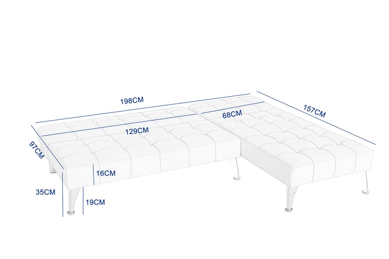Divansoffa med bäddfunktion beige sammet - beige - Products - Möbler - Soffa - Bäddsoffa - Bäddsoffa divan
