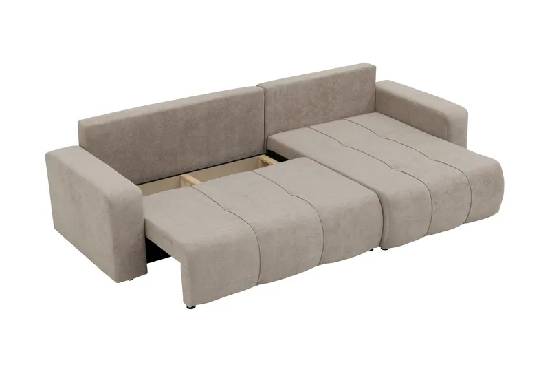Flo Bäddsoffa med Divan 3-sits i Plysch - Gul - Products - Möbler - Soffa - Bäddsoffa - Bäddsoffa divan