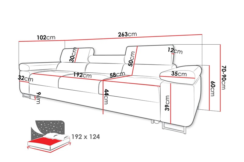 Gabina Bäddsoffa 3-sits i Manchester - Grön - Products - Möbler - Soffa - B äddsoffa - 3 sits bäddsoffa