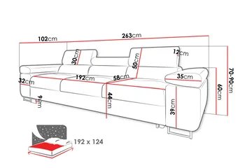 Gabina Bäddsoffa 3-sits i Plysch - Grön - Products - Möbler - Soffa - Bäddsoffa - 3 sits bäddsoffa