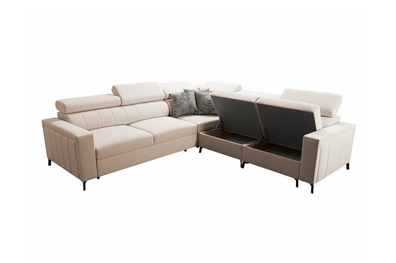 Galbally 4-sits Hörnbäddsoffa Ljusgrå - Products - Möbler - Soffa - Bäddsoffa - Hörnbäddsoffa