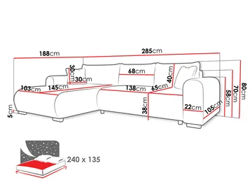 Handda 4-sits Divansoffa Vänster - Products - Möbler - Soffa - Bäddsoffa - Hörnbäddsoffa