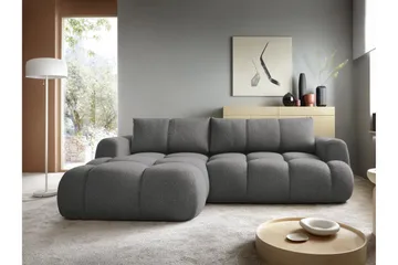 Handu Bäddsoffa med Divan 3-sits i Bouclé - Mörkgrå - Products - Möbler - Soffa - Bäddsoffa - Bäddsoffa divan