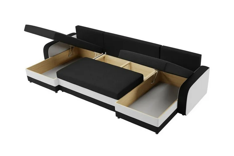 Kintore 4-sits Hörnbäddsoffa Black/Grey - Products - Möbler - Soffa - Bäddsoffa - Hörnbäddsoffa