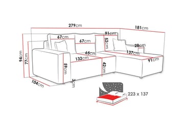 Knocklong 3-sits Hörnbäddsoffa - Grön - Products - Möbler - Soffa - Bäddsoffa - Hörnbäddsoffa