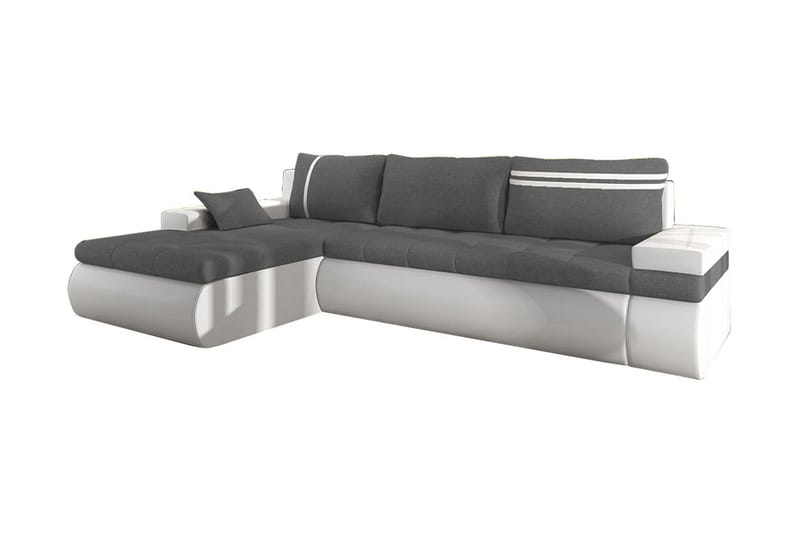 Lavona Divanbäddsoffa Vänster, Grå/Vit