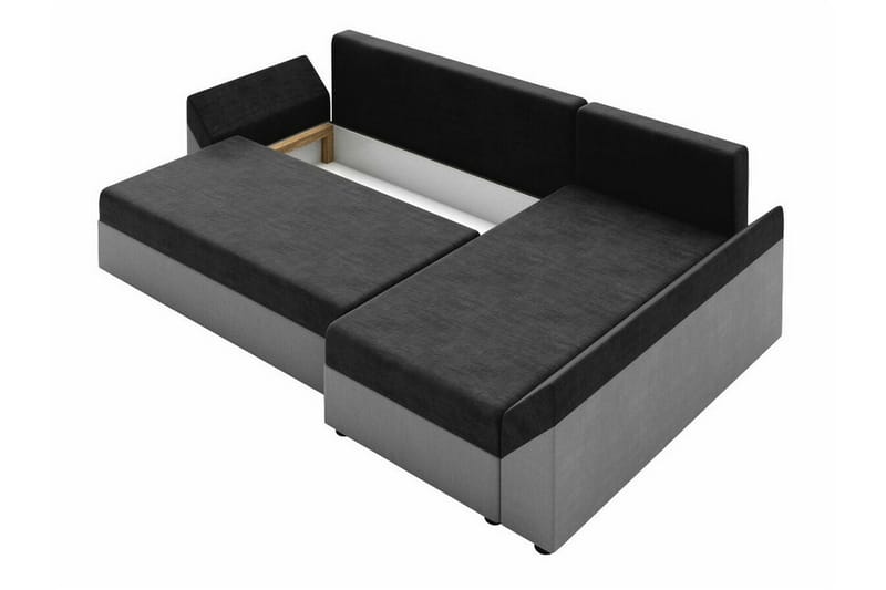Midfeld 3-sits Hörnbäddsoffa Black/Brown - Products - Möbler - Soffa - Bäddsoffa - Hörnbäddsoffa