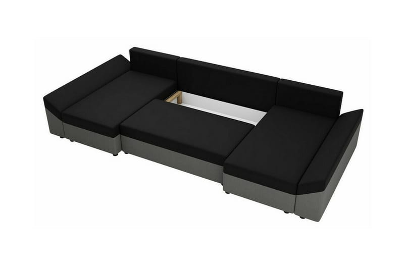 Midfeld 4-sits Hörnbäddsoffa Brown/Black - Products - Möbler - Soffa - Bäddsoffa - Hörnbäddsoffa