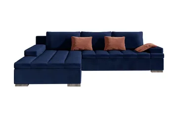 Naoma 4-sits Bäddsoffa Vänster - Blå - Products - Möbler - Soffa - Bäddsoffa - Bäddsoffa divan