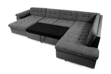 Niko U-Bäddsoffa 350x205x76 cm Divan Höger - Grå - Products - Möbler - Soffa - Bäddsoffa - Bäddsoffa divan
