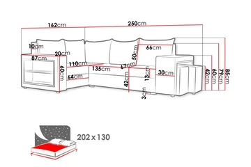 Roma M Hörnbäddsoffa - Brun - Products - Möbler - Soffa - Bäddsoffa - Hörnbäddsoffa
