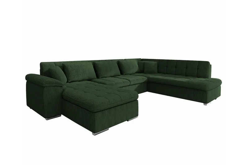 Sakri 5-sits Hörnbäddsoffa Dark green