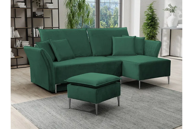 Staffin 3-sits Hörnbäddsoffa Green - Products - Möbler - Soffa - Bäddsoffa - Hörnbäddsoffa