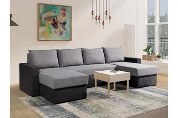 Staffin 4-sits Hörnbäddsoffa Light grey/Dark grey - Products - Möbler - Soffa - Bäddsoffa - Hörnbäddsoffa