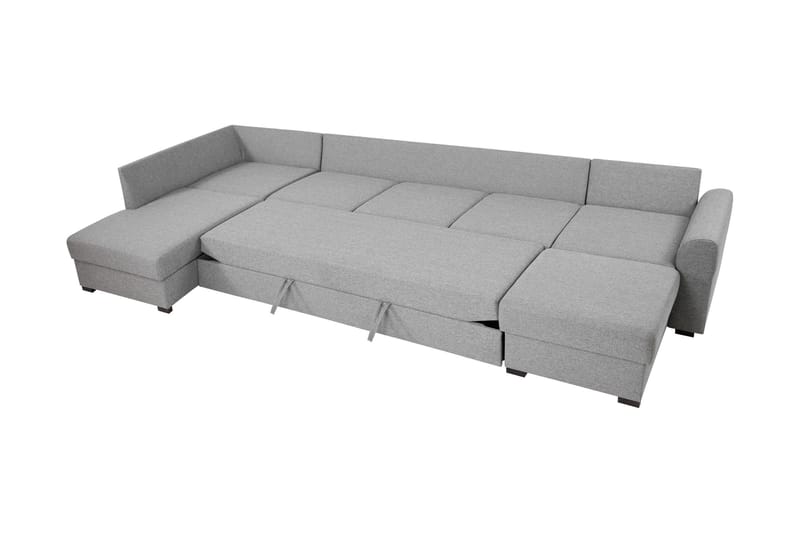 Taberk Bäddsoffa med Divan och Schäslong 5-sits i Bouclé - Grön - Products - Möbler - Soffa - Bäddsoffa - Bäddsoffa divan