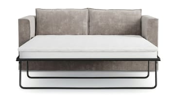 Travstad 3-sits Bäddsoffa med HVILA Bäddmadrass 140x200 cm Latex med Tvättbar klädsel - Grå/Vit - Products - Möbler - Soffa - Bäddsoffa - 3 sits bäddsoffa