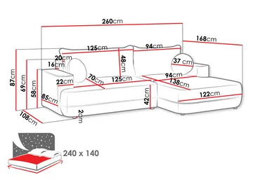 Uppland Bäddsoffa med Divan 3-sits - Grå - Products - Möbler - Soffa - Bäddsoffa - Bäddsoffa divan