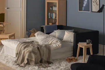 Willhelm Liten Bäddsoffa 2-sits Framåtbäddad - Mörkgrå - Products - Möbler - Soffa - B äddsoffa - 2 sits bäddsoffa