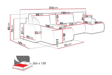 Barile Soffa Dubbeldivan 4-sits - Beige - Products - Möbler - Soffa - U-soffa