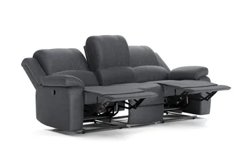 Norbo Reclinersoffa - Fällbar soffa 3-sits - Biosoffa i Tyg - Mörkgrå - Products - Möbler - Soffa - Biosoffa & reclinersoffa - 3 sits biosoffa & reclinersoffa