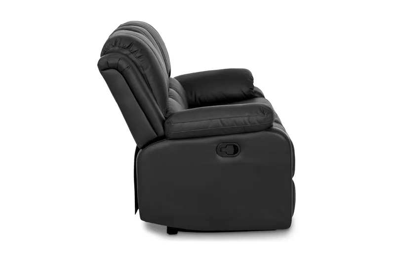 Norbo Skön Reclinersoffa 3 sits Konstläder - Fällbar soffa - Biosoffa - Svart - Products - Möbler - Soffa - Biosoffa & reclinersoffa - 3 sits biosoffa & reclinersoffa