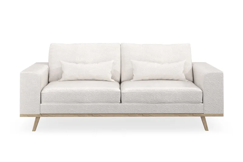 Copenhagen 2-sits Soffa i Bouclé, Vit