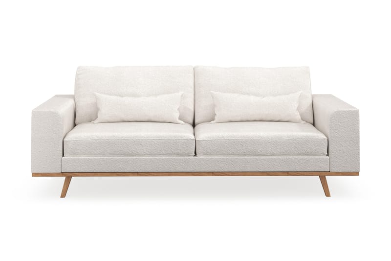 Copenhagen 3-sits Soffa i Bouclé, Vit