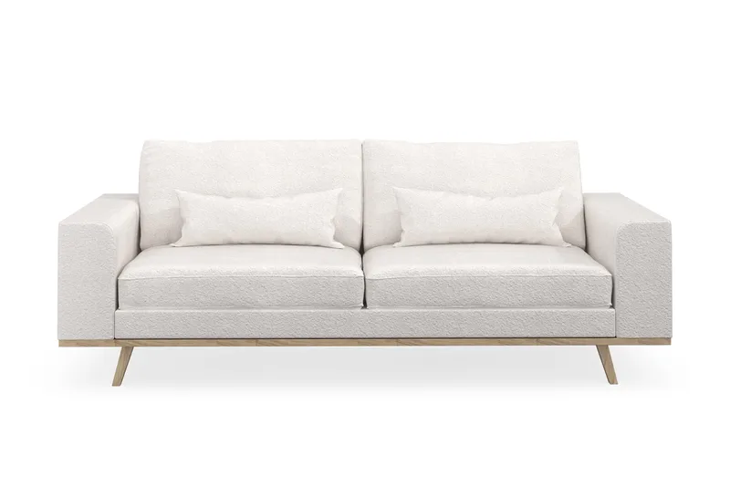 Copenhagen 3-sits Soffa i Bouclé, Vit