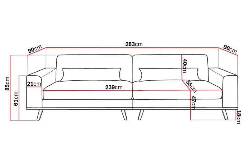 Copenhagen 4-sits Tygsoffa - Beige - Products - Möbler - Soffa - 4 sits soffa