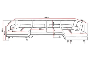 Copenhagen 5-sits Högervänd U-formad Soffa med Divan och Schäslong i Bouclé - Vit - Products - Möbler - Soffa - U-soffa