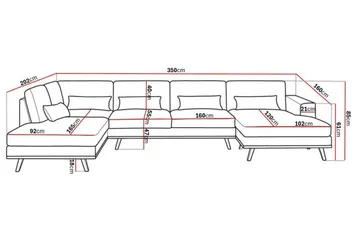 Copenhagen 5-sits Vänstervänd U-formad Large Soffa med Divan och Schäslong i Sammet - Beige - Products - Möbler - Soffa - Sammetssoffa