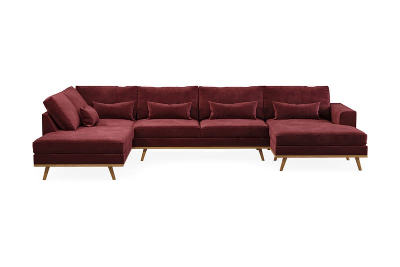 Copenhagen 5-sits Vänstervänd U-formad Soffa med Divan och Schäslong i Sammet, Lila