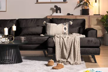 Copenhagen 5-sits Vänstervänd U-formad Soffa med Divan och Schäslong i Sammet - Mörkgrå - Products - Möbler - Soffa - Sammetssoffa