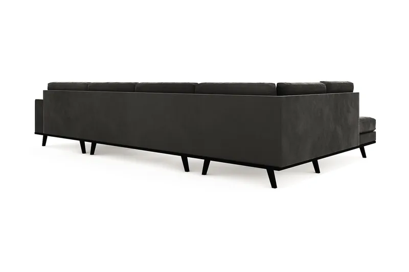Copenhagen 5-sits Vänstervänd U-formad Soffa med Divan och Schäslong i Sammet - Mörkgrå - Products - Möbler - Soffa - Sammetssoffa