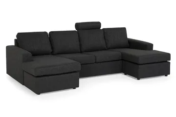 Crazy 4-sits U-formad Soffa med dubbeldivan i Tyg - Antracit - Products - Möbler - Soffa - U-soffa