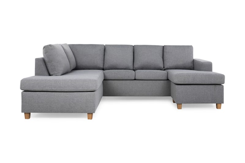 Crazy 4-sits Vänstervänd U-formad Large Soffa med Divan och Schäslong i Tyg, Grå