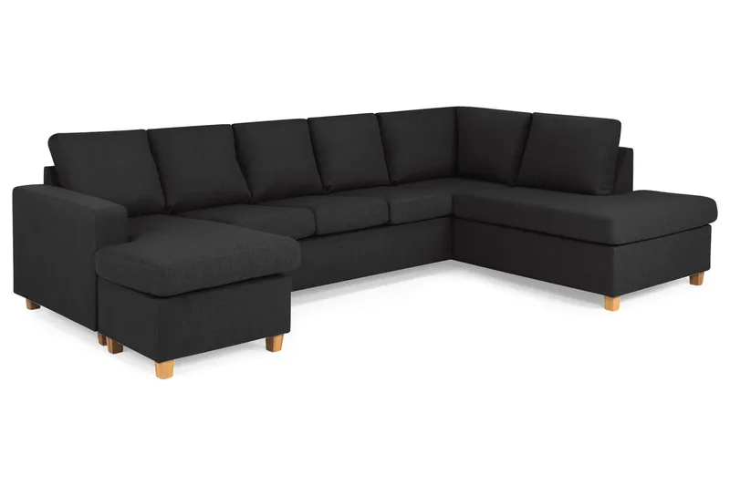 Crazy 5-sits Högervänd U-formad X-Large Soffa med Divan och Schäslong i Tyg - Antracit - Products - Möbler - Soffa - U-soffa