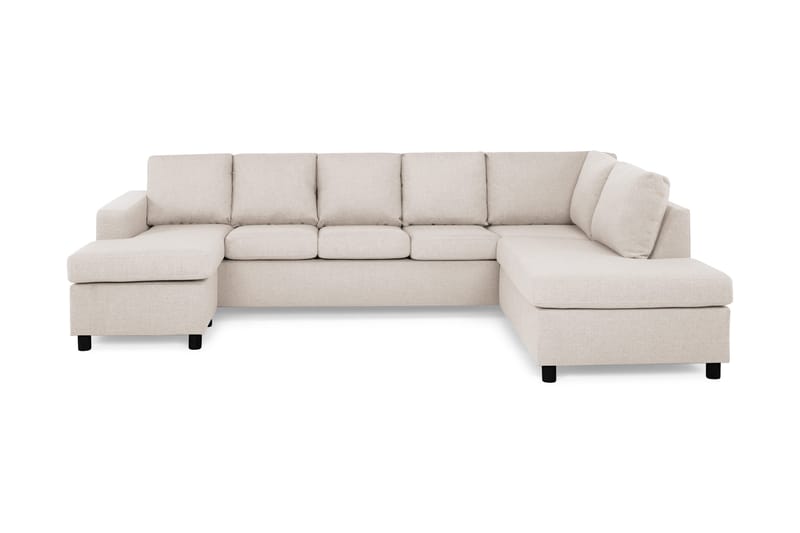 Crazy 5-sits Högervänd U-formad X-Large Soffa med Divan och Schäslong i Tyg, Beige