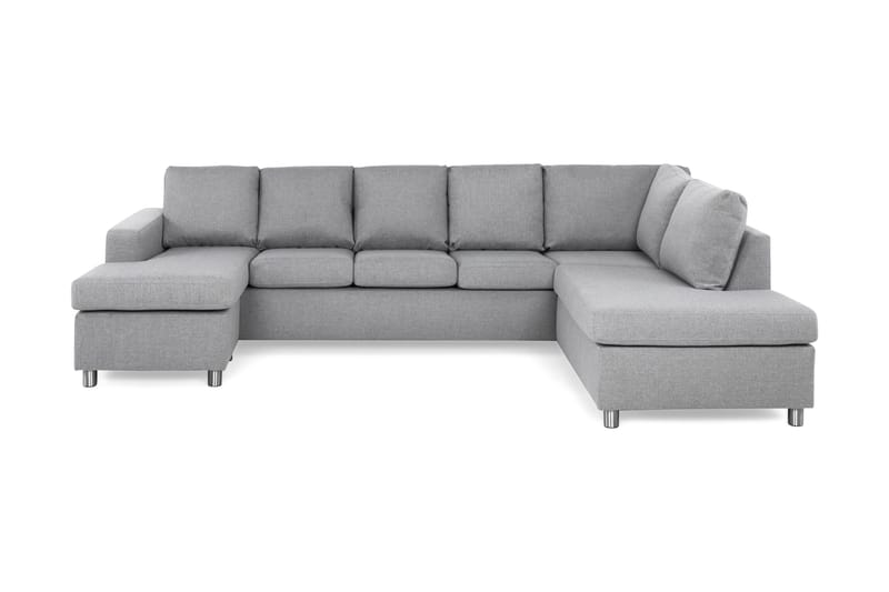 Crazy 5-sits Högervänd U-formad X-Large Soffa med Divan och Schäslong i Tyg, Grå