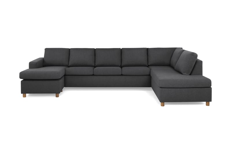 Crazy 5-sits Högervänd U-formad X-Large Soffa med Divan och Schäslong i Tyg, Mörkgrå
