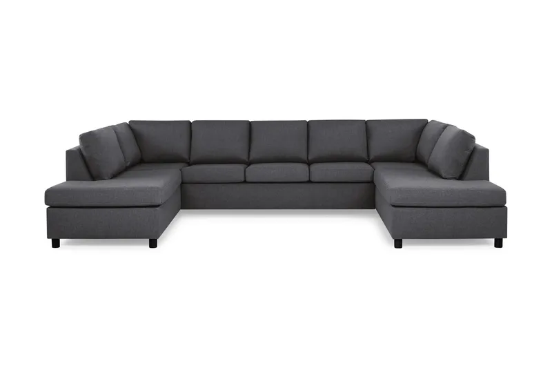 Crazy 5-sits U-formad Soffa med dubbelschäslong i Tyg, Mörkgrå