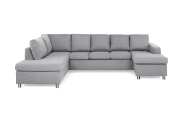 Crazy 5-sits Vänstervänd U-formad Soffa med Divan och Schäslong i Tyg