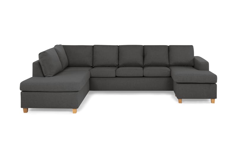 Crazy 5-sits Vänstervänd U-formad Soffa med Divan och Schäslong i Tyg, Mörkgrå