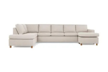 Crazy 5-sits Vänstervänd U-formad X-Large Soffa med Divan och Schäslong i Tyg
