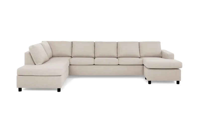 Crazy 5-sits Vänstervänd U-formad X-Large Soffa med Divan och Schäslong i Tyg